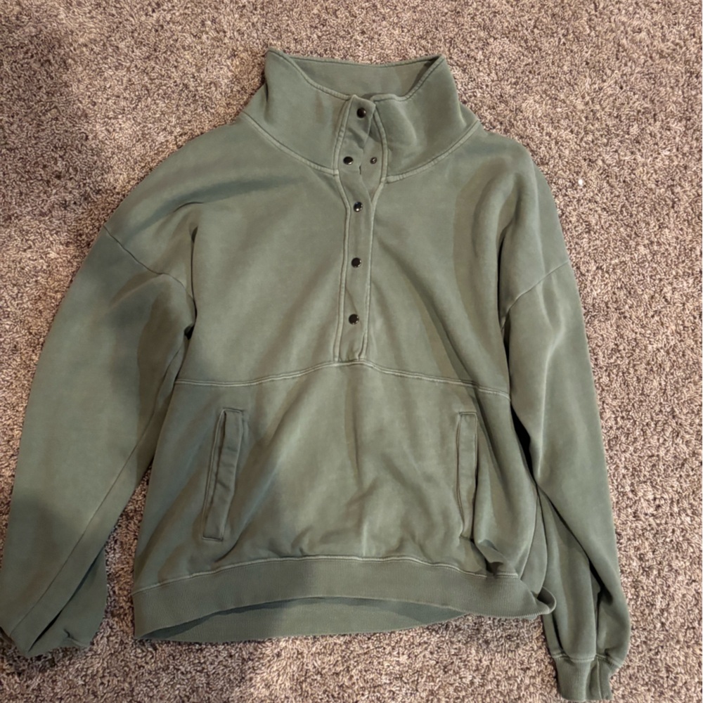 Women's Olive Green Button-Up Sweater